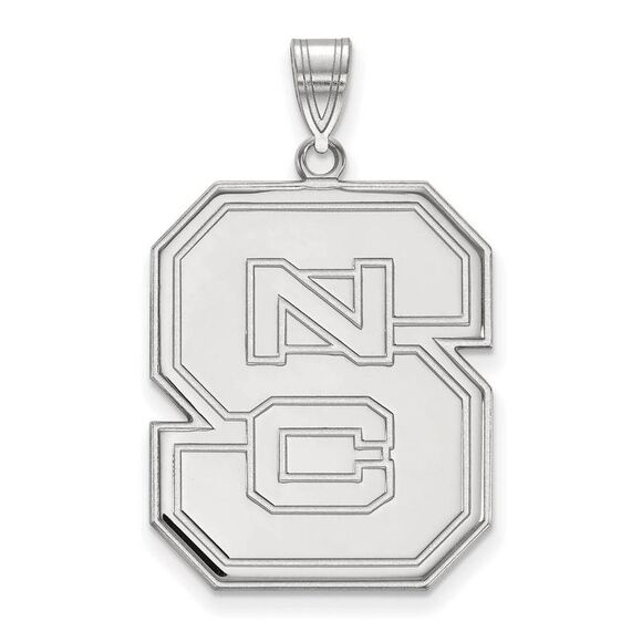 14k White Gold North Carolina State XL 'NCS' Pendant